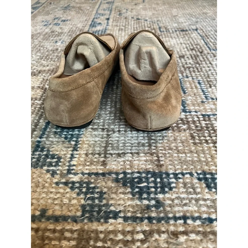 Hugo Boss Mens Tan Suede Loafers Driving Shoes 50180917 Camel Brown Size 8